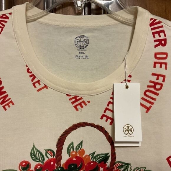 NWT TORY BURCH  FRUIT COTTON WOMAN T-shirts SIZE US XXL NEW WITH TAG​​​​​ - Picture 7 of 15